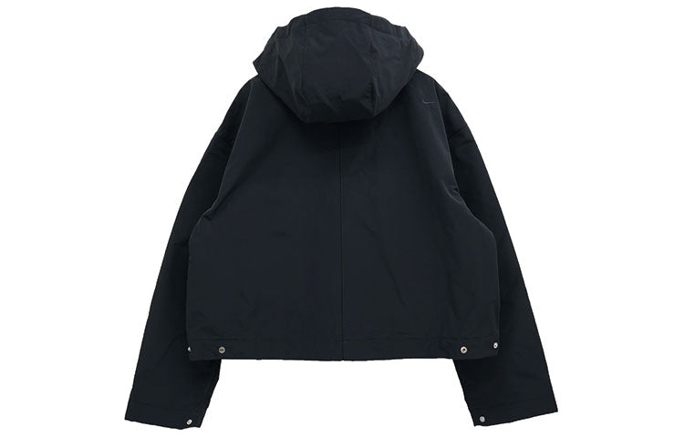 Men's nithtke x MMW Crossover Solid Color Short Hooded Jacket Autumn Black DD9430-010