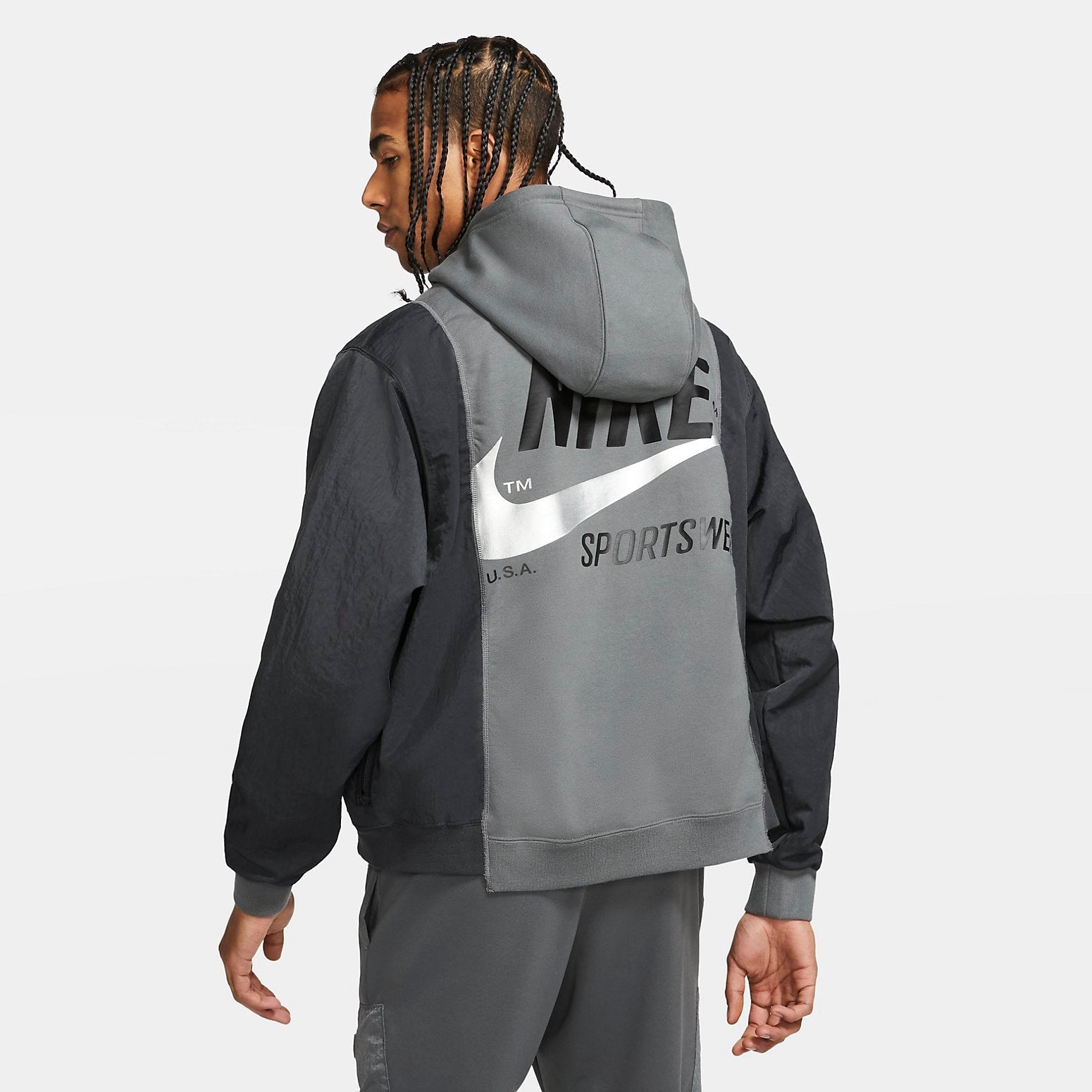 nithtke Sportswear Hoodie 'Grey Black' DD5700-068