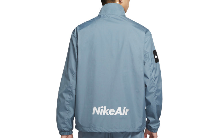 nithtke Air Woven Reflective logo Printing Casual Sports Stand Collar Jacket Blue CU4119-031