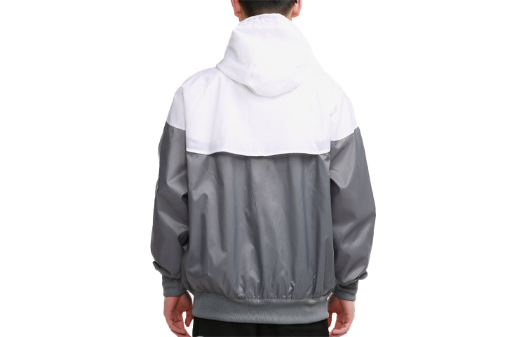 nithtke Sportswear Windrunner Sports Training hooded Woven Jacket Gray White DA0002-084