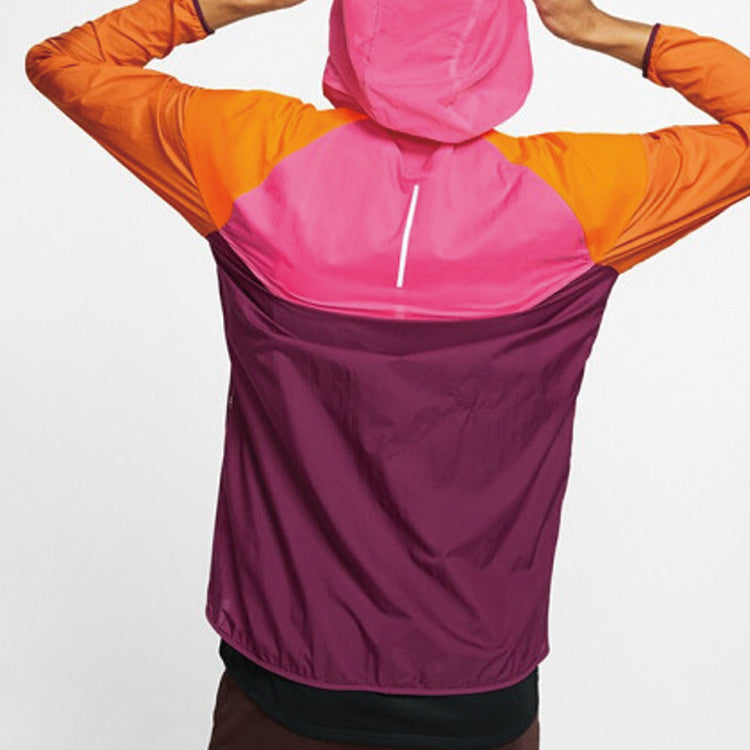 nithtke Windrunner Thin and light Colorblock Athleisure Casual Sports Running Hooded Jacket Multicolor 'Multi-Colorwine Red Purplered Orange' AR0258-609