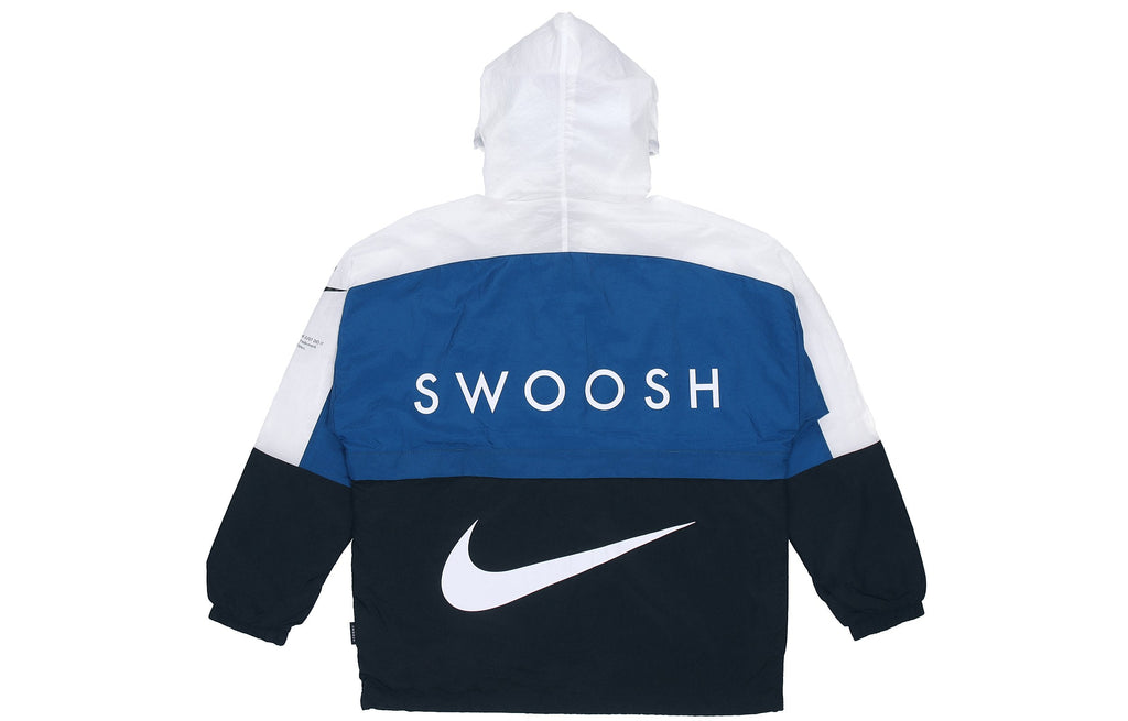 nithtke Sportswear Swoosh Contrast Color Stitching Sports hooded Woven Jacket Blue DJ8038-401