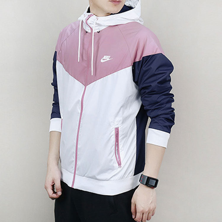 nithtke Windrunner Mens Windbreaker Hoodie 'Pink White' 727325-103
