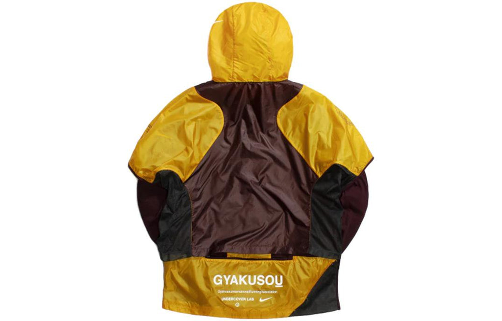 Men's nithtke Colorblock Outdoor Sports Hooded Jacket Autumn Brown 'Gold Dart Deep Burgundy Dk Smoke' BQ3249-711