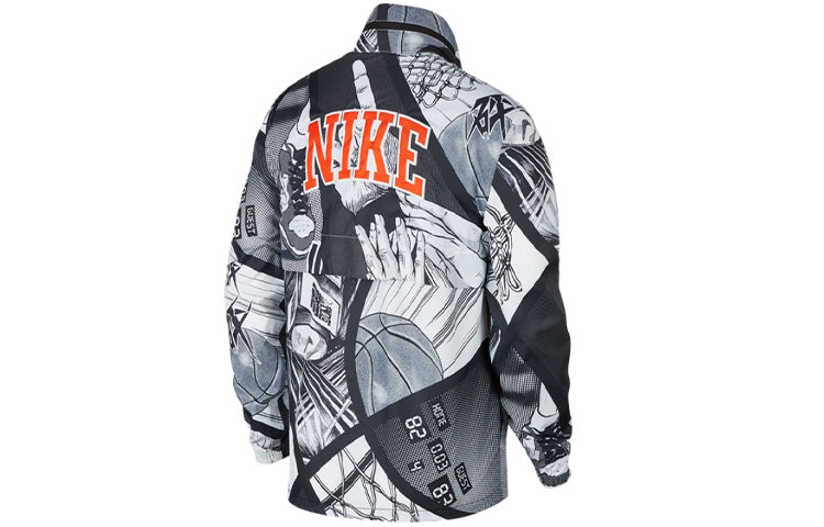 nithtke Sportwear Basketball Printing Woven Jacket Black CI9083-010
