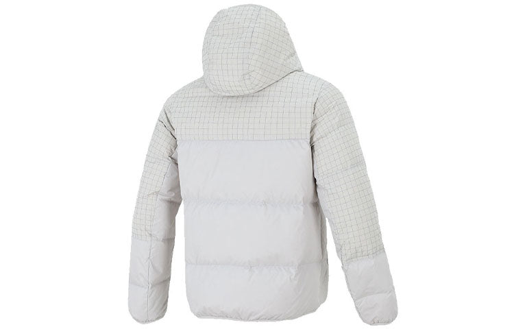 nithtke Plaid Splicing Sports Stay Warm hooded down Jacket White DD6964-072