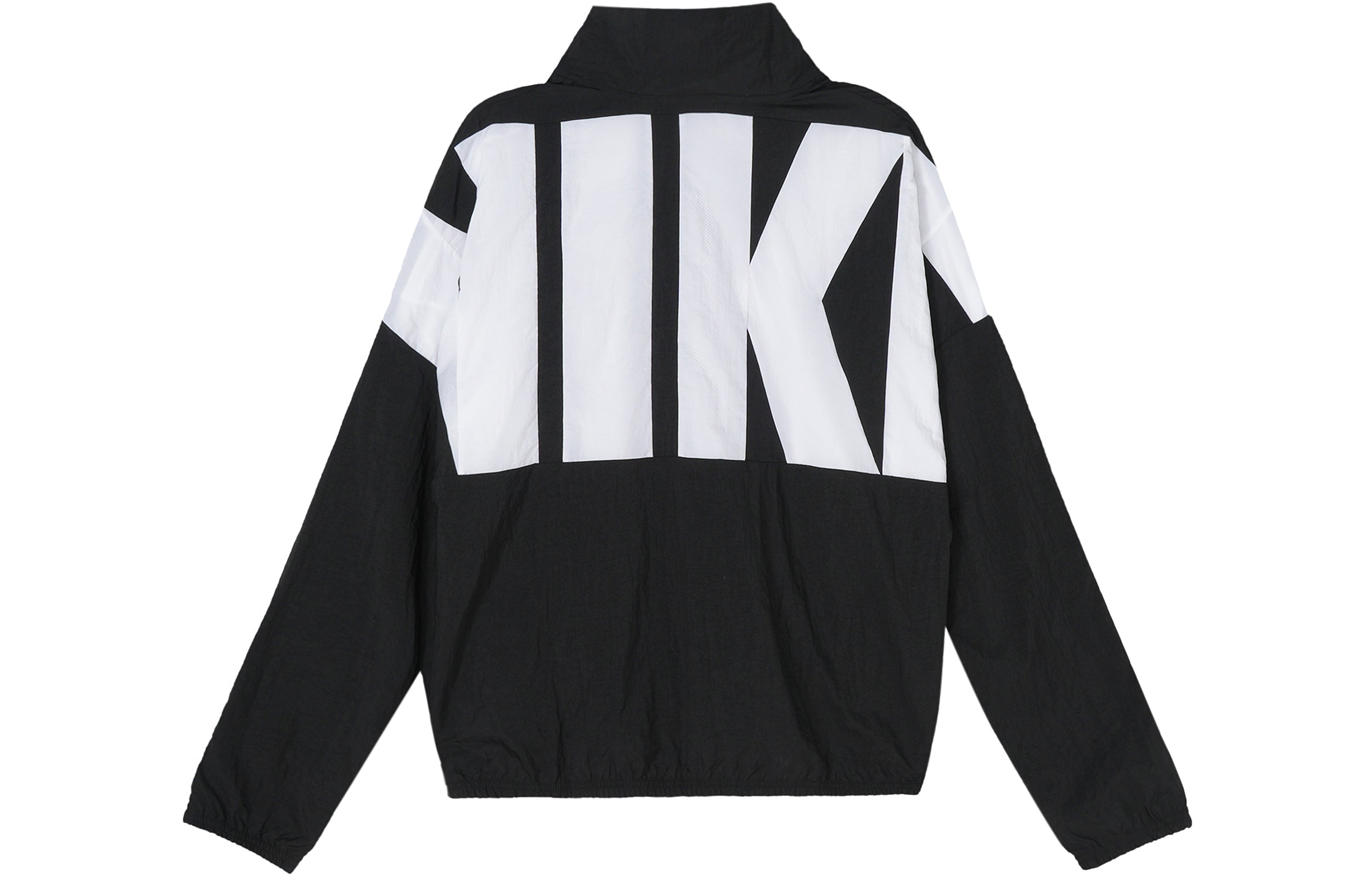 nithtke Back Contrasting Colors Large Logo Basketball Sports Jacket Black CW7348-010