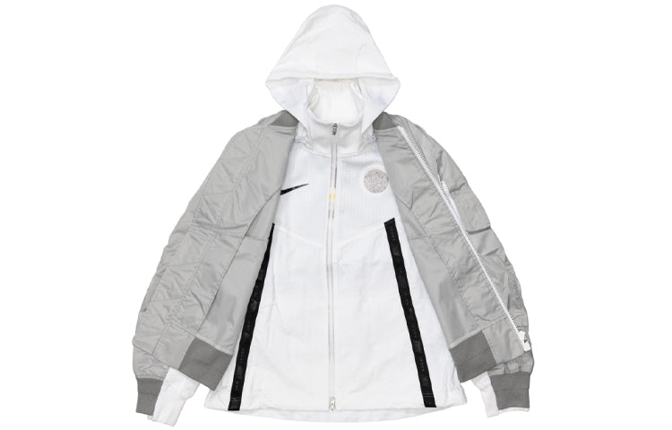 nithtke x Sacai Crossover Double Layer Sports Hooded Jacket Asia Edition Gray CZ4697-097