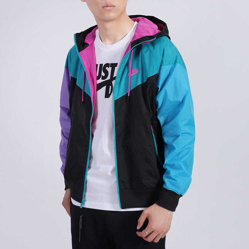 nithtke Colorblock Sports windbreaker Breathable Jacket Blue AR2192-012