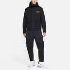 nithtke Sportswear City Made Multiple Pockets Logo Sports Woven Hooded Jacket Black DA0078-010