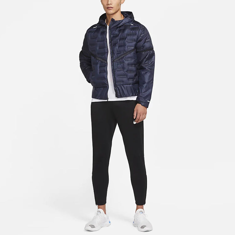 nithtke Aeroloft Stay Warm Athleisure Casual Sports hooded down Jacket Obsidian Color Black CU7793-451