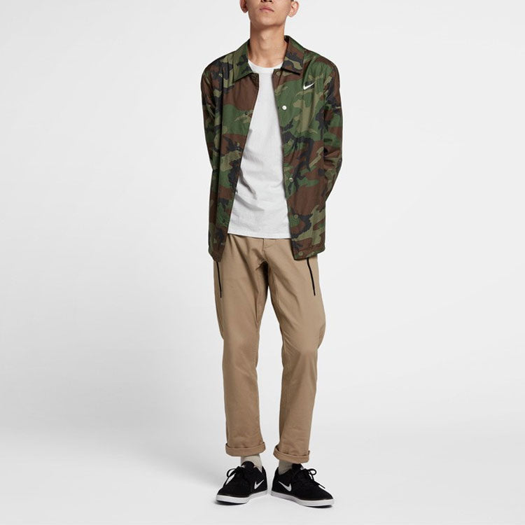 Men's nithtke Camouflage Logo Woven Jacket Autumn Military Green AT9913-222