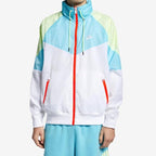 nithtke Sports Windproof Colorblock hooded Logo Jacket Blue White Bluewhite AR2210-101