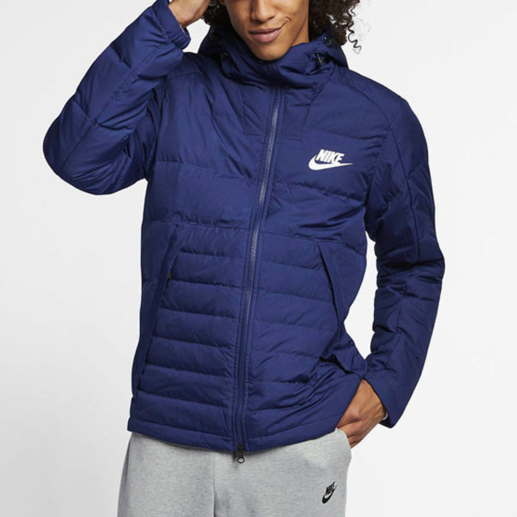 nithtke Outdoor Windproof Stay Warm Casual hooded down Jacket Navy Blue Dark blue AJ7947-429