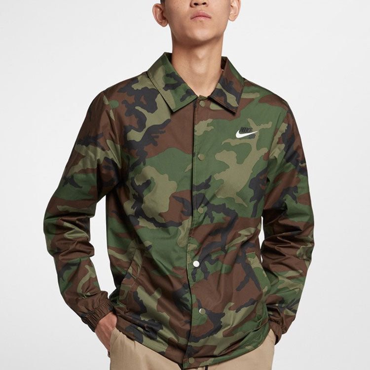 Men's nithtke Camouflage Logo Woven Jacket Autumn Military Green AT9913-222