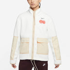 nithtke CNY Chinese New Year's Edition Contrast Color Stitching Loose Sports Stand Collar Jacket Beige DQ5061-133