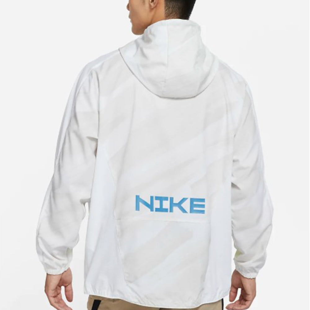 Men's nithtke Dri-fit Sport Clash Hooded Half Zipper Athleisure Casual Sports Pullover Jacket Autumn Creamy White DD1724-100
