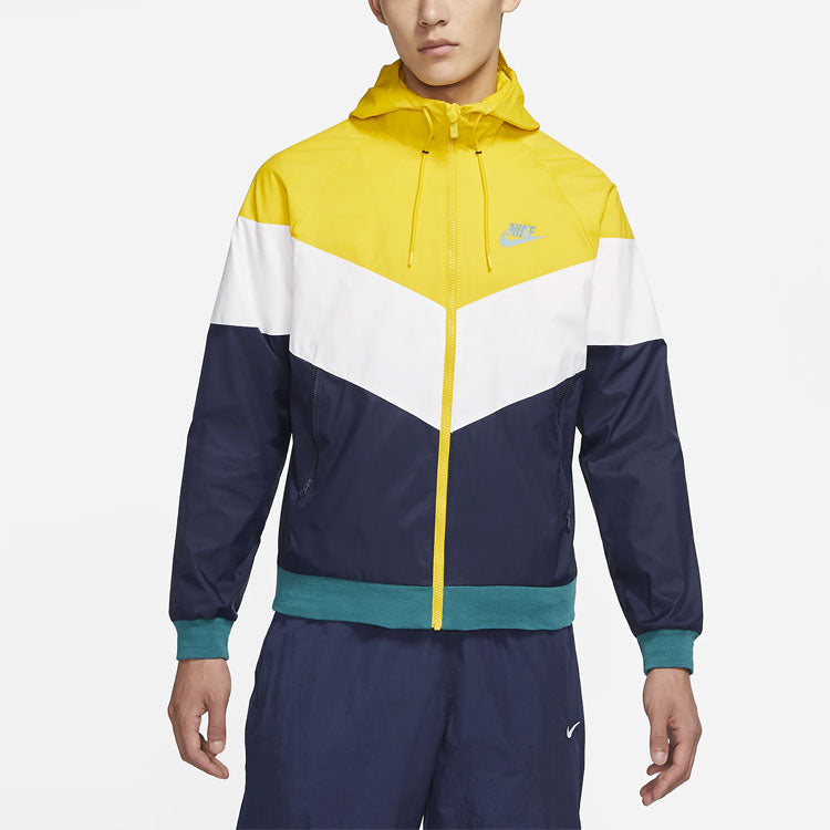 nithtke Sportswear Windrunner Colorblock Casual hooded track Jacket Yellow DC4113-714
