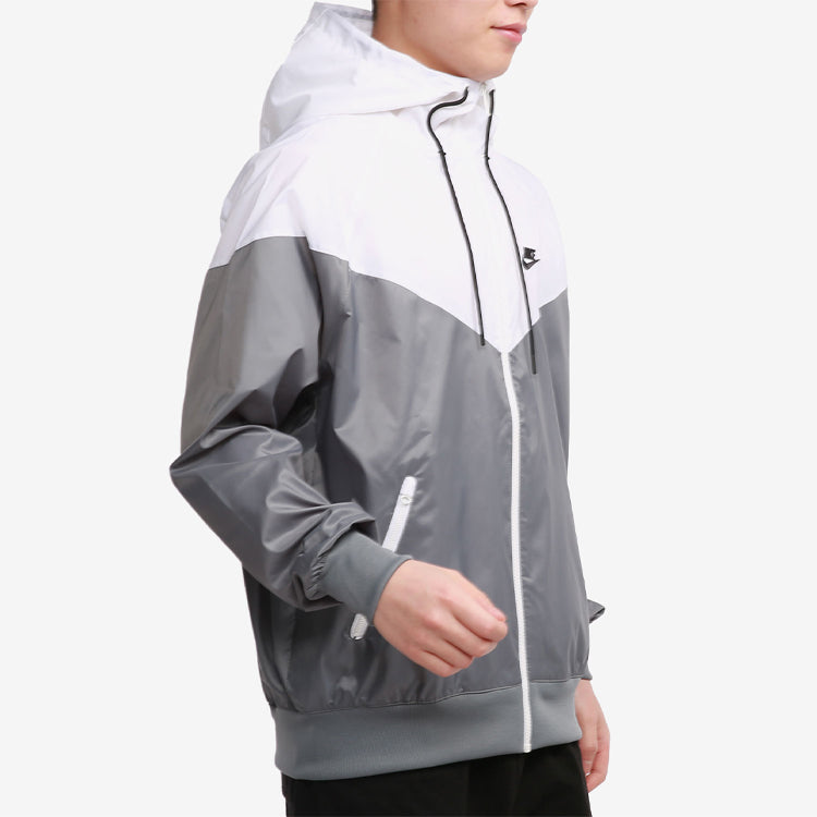 nithtke Sportswear Windrunner Sports Training hooded Woven Jacket Gray White DA0002-084
