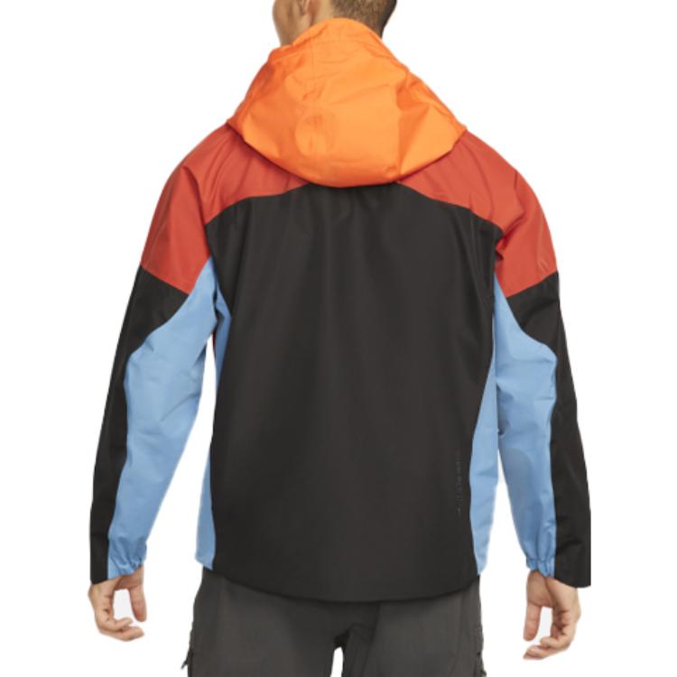 nithtke Contrasting Colors Casual waterproof Hooded Jacket Orange DB3560-817