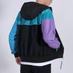nithtke Colorblock Sports windbreaker Breathable Jacket Blue AR2192-012