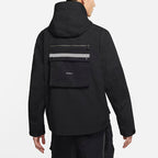 nithtke Sportswear City Made Multiple Pockets Logo Sports Woven Hooded Jacket Black DA0078-010