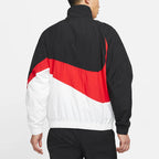 nithtke MENS Sportswear Multicolor Large Logo Tat Stand Collar Jacket Black AR3133-011