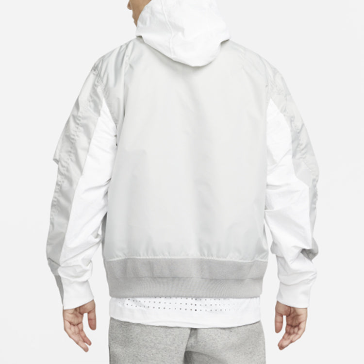 nithtke x Sacai Crossover Double Layer Sports Hooded Jacket Asia Edition Gray CZ4697-097