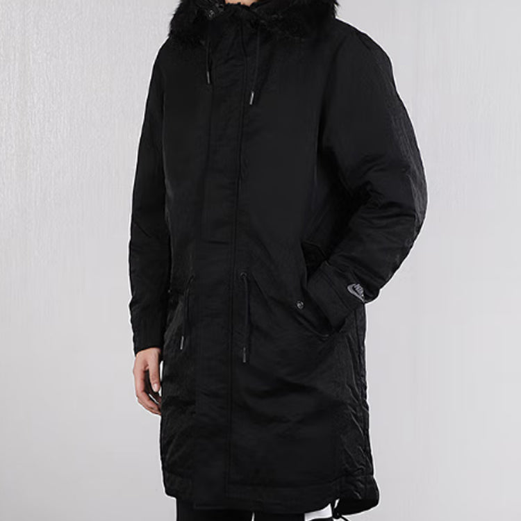 nithtke Sportswear Down Fill Stay Warm hooded mid-length Down Jacket Black BV4752-010