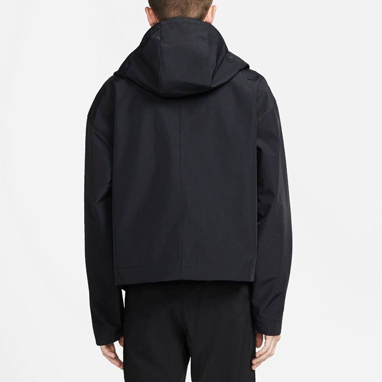 Men's nithtke x MMW Crossover Solid Color Short Hooded Jacket Autumn Black DD9430-010