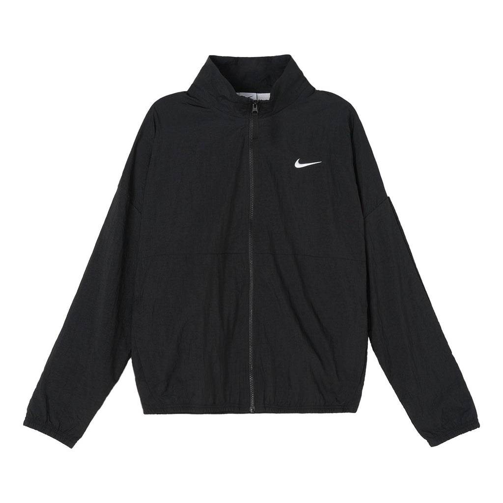 nithtke Back Contrasting Colors Large Logo Basketball Sports Jacket Black CW7348-010