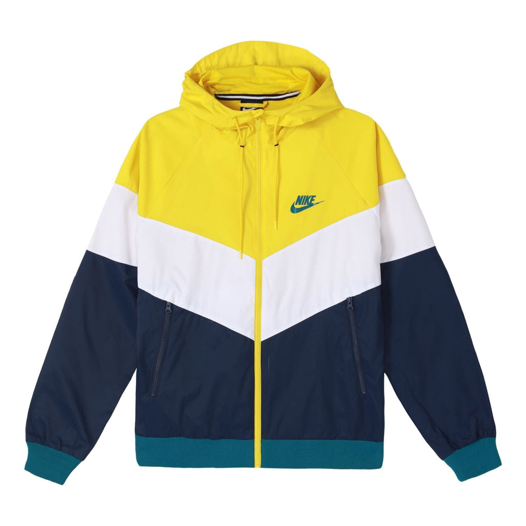 nithtke Sportswear Windrunner Colorblock Casual hooded track Jacket Yellow DC4113-714