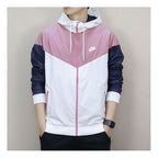 nithtke Windrunner Mens Windbreaker Hoodie 'Pink White' 727325-103