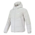 nithtke Plaid Splicing Sports Stay Warm hooded down Jacket White DD6964-072