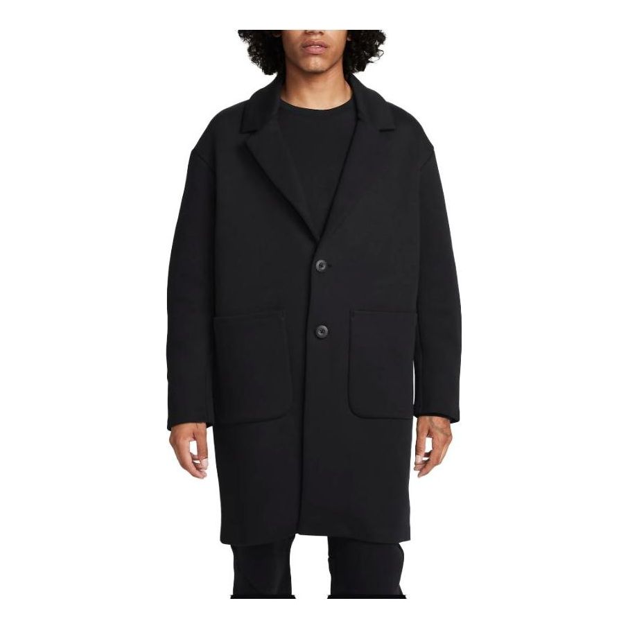 nithtke Sportswear Tech Fleece Reimagined Loose Fit Trench Coat 'Black' FN0602-010