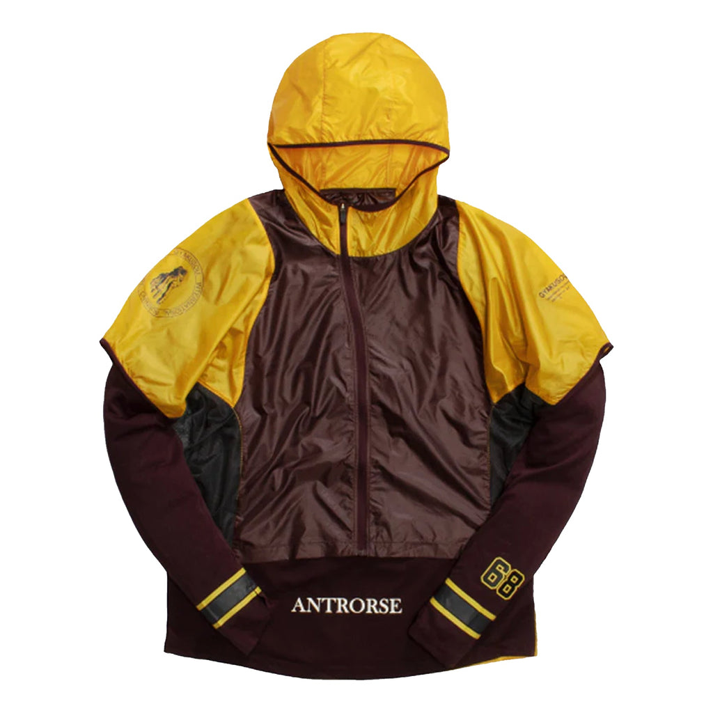 Men's nithtke Colorblock Outdoor Sports Hooded Jacket Autumn Brown 'Gold Dart Deep Burgundy Dk Smoke' BQ3249-711