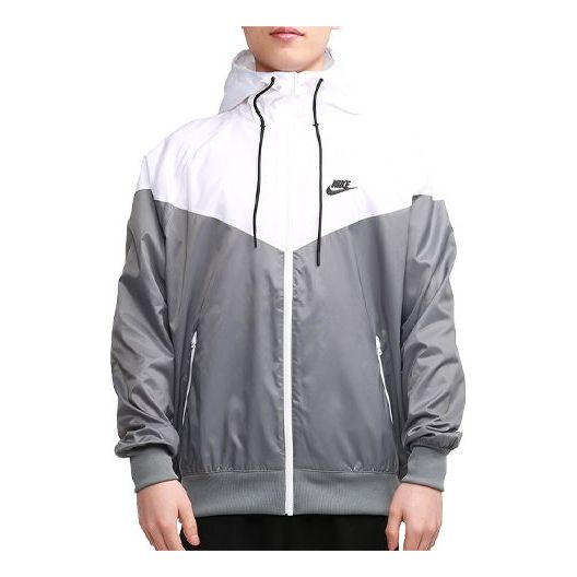 nithtke Sportswear Windrunner Sports Training hooded Woven Jacket Gray White DA0002-084