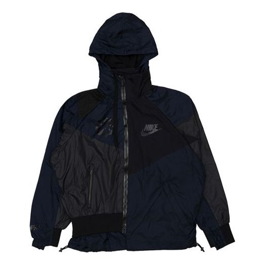 (WMNS) nithtke x Sacai Hooded Anorak Splicing Hooded Jacket Black CD6298-010