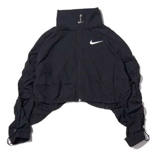 (WMNS) nithtke Swoosh Woven Jacket 'Navy White' CJ3774-010