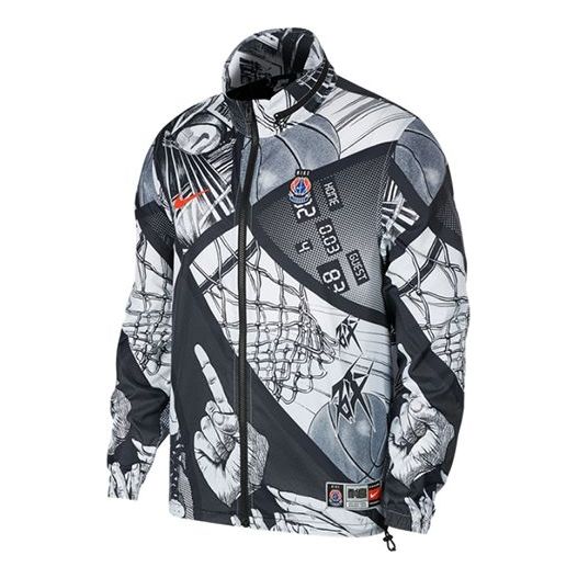 nithtke Sportwear Basketball Printing Woven Jacket Black CI9083-010